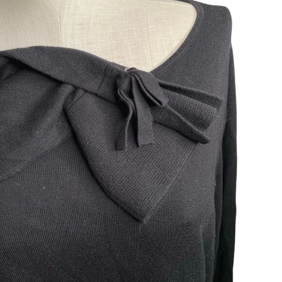 Talbots Womens Boatneck Sweater 2X Black Bracelet Sleeve Cashmere Blend Demure - Picture 4 of 5